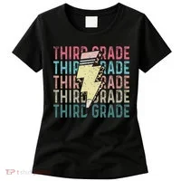Retro Third Grade Teacher Lightning Bolt Pencil Teacher Women's T-Shirt thumb 0