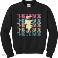 Retro Third Grade Teacher Lightning Bolt Pencil Teacher Kids Sweatshirt thumb 0