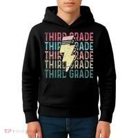 Retro Third Grade Teacher Lightning Bolt Pencil Teacher Kids Hoodie thumb 4