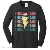 Retro Third Grade Teacher Lightning Bolt Pencil Teacher Kids Long Sleeve Shirt thumb 0