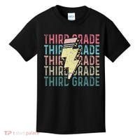 Retro Third Grade Teacher Lightning Bolt Pencil Teacher Kids T-Shirt thumb 0