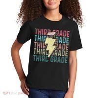 Retro Third Grade Teacher Lightning Bolt Pencil Teacher Kids T-Shirt thumb 2