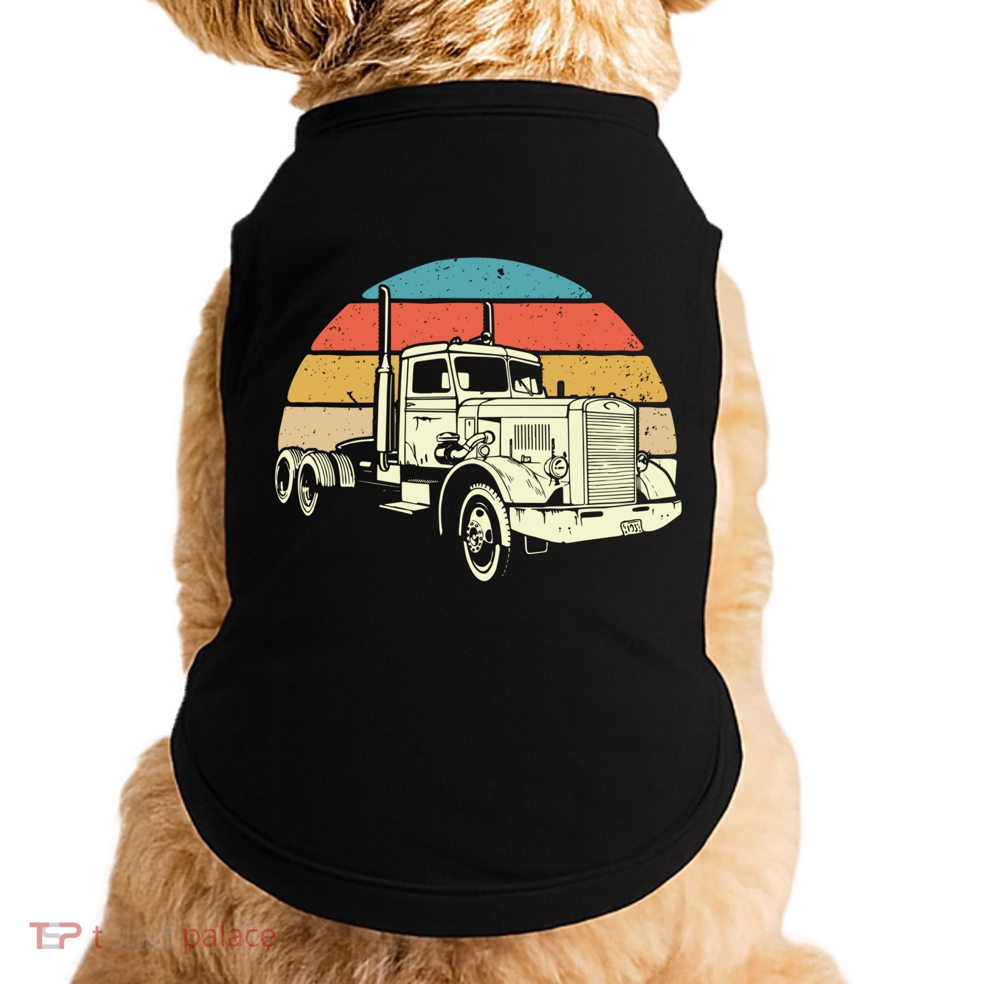 Retro Trucker Gift Big Rig Hauler Truck Driver Trucking Cool Gift Doggie Tank