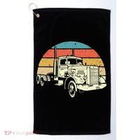 Retro Trucker Gift Big Rig Hauler Truck Driver Trucking Cool Gift Golf Towel thumb 0