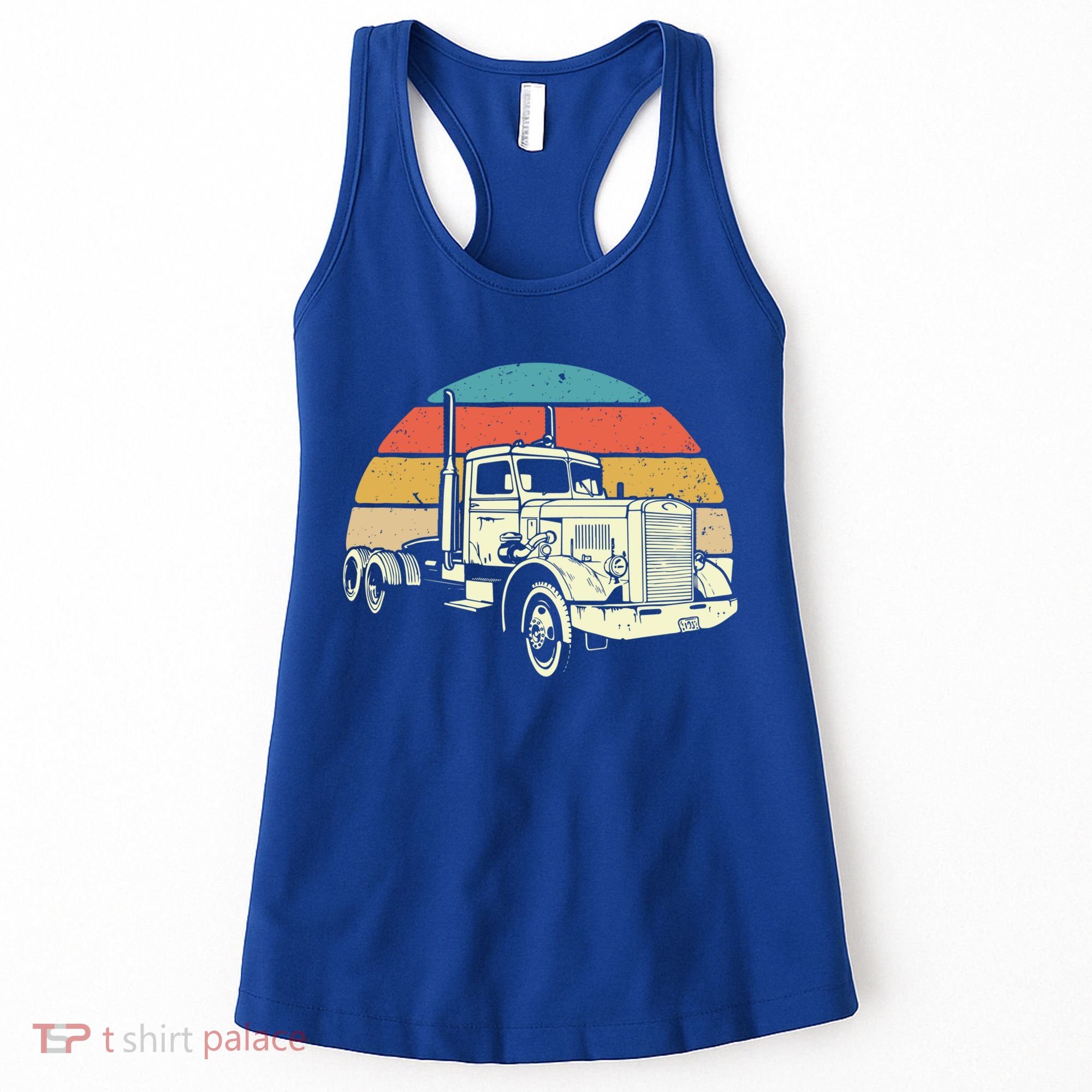 Retro Trucker Gift Big Rig Hauler Truck Driver Trucking Cool Gift Women's Tank Top