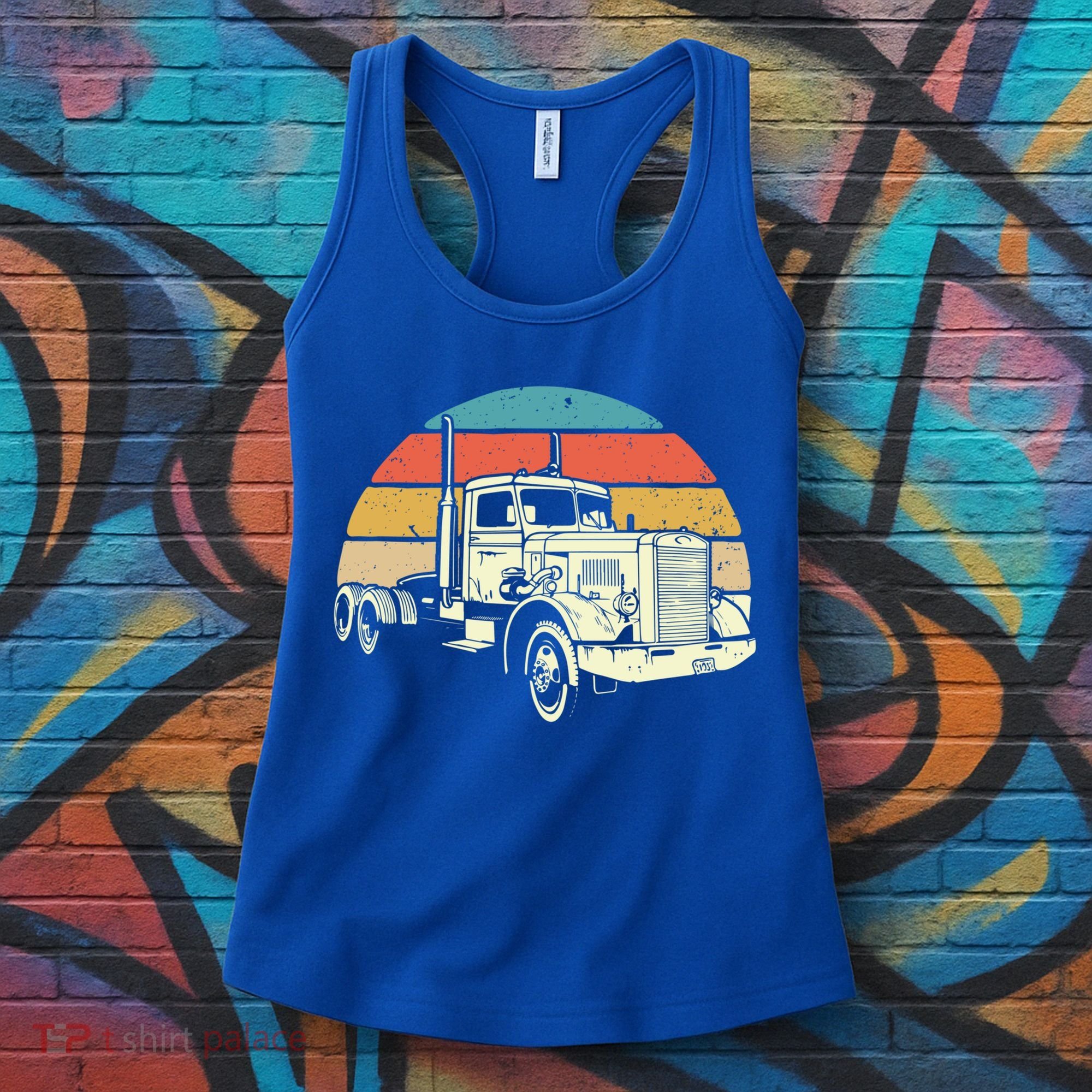 Retro Trucker Gift Big Rig Hauler Truck Driver Trucking Cool Gift Women's Tank Top
