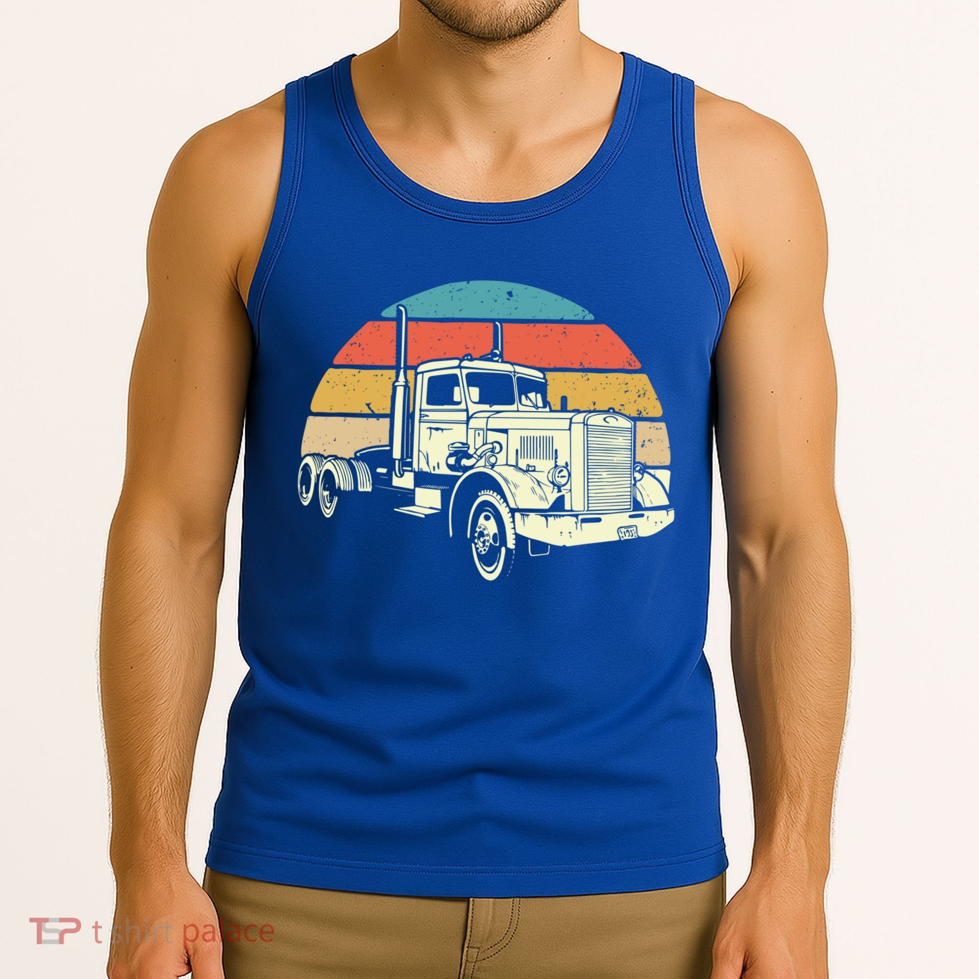 Retro Trucker Gift Big Rig Hauler Truck Driver Trucking Cool Gift Tank Top