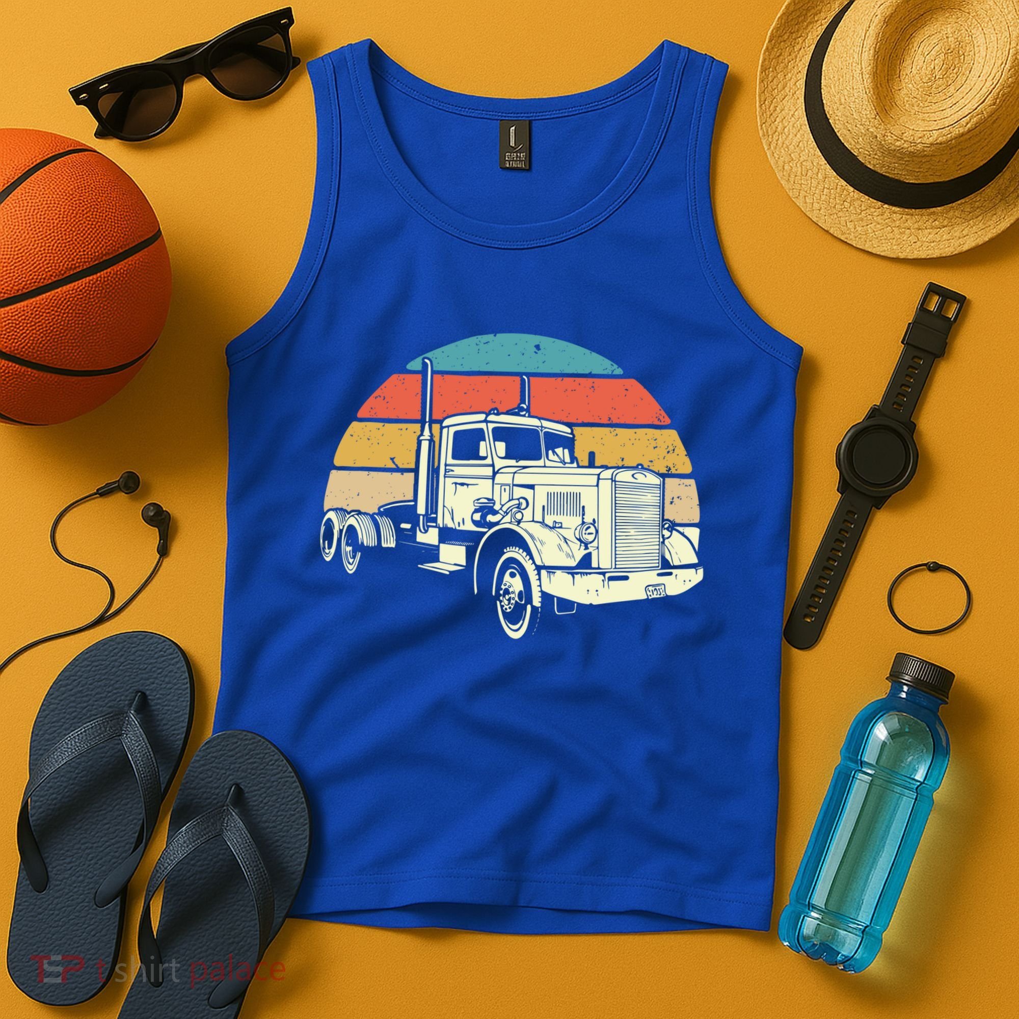 Retro Trucker Gift Big Rig Hauler Truck Driver Trucking Cool Gift Tank Top