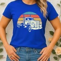 Retro Trucker Gift Big Rig Hauler Truck Driver Trucking Cool Gift Women's T-Shirt thumb 2