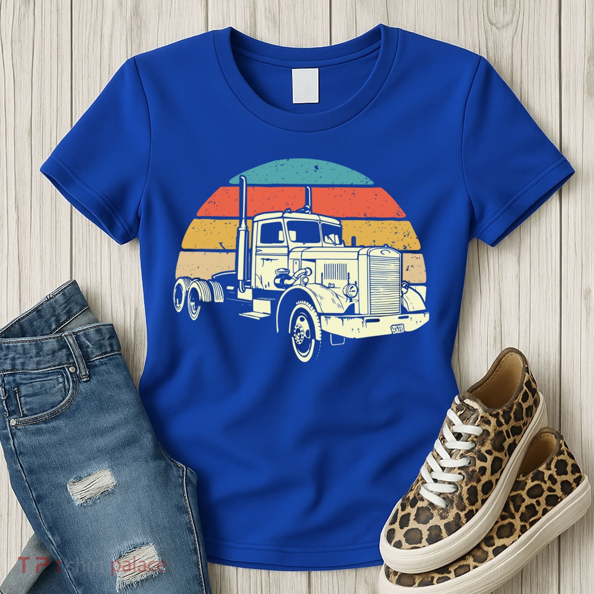 Retro Trucker Gift Big Rig Hauler Truck Driver Trucking Cool Gift Women's T-Shirt