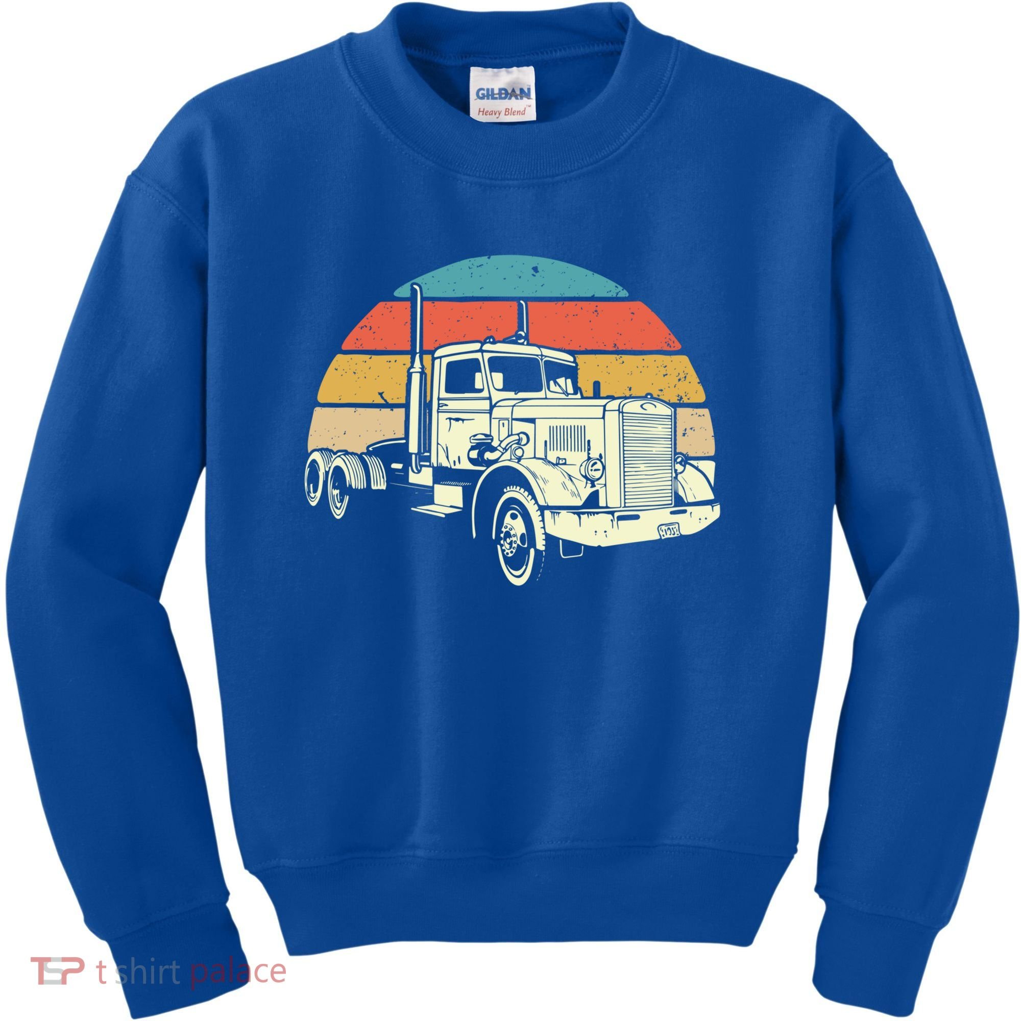 Retro Trucker Gift Big Rig Hauler Truck Driver Trucking Cool Gift Kids Sweatshirt