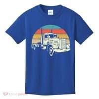 Retro Trucker Gift Big Rig Hauler Truck Driver Trucking Cool Gift Kids T-Shirt thumb 0