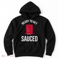 Ready to Get Sauced Funny Cranberry Sauce Thanksgiving Food Hoodie thumb 0