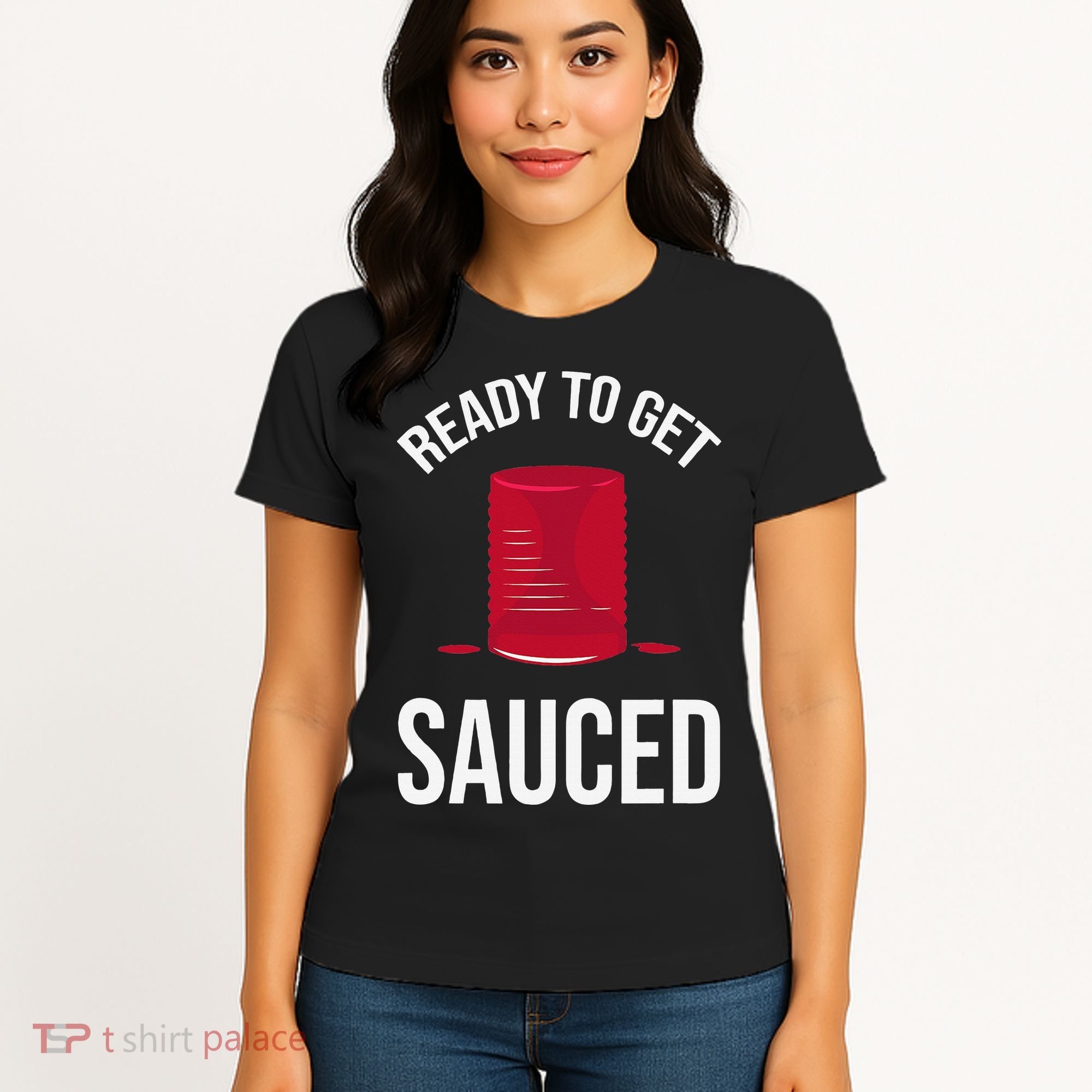 Ready to Get Sauced Funny Cranberry Sauce Thanksgiving Food Women's T-Shirt