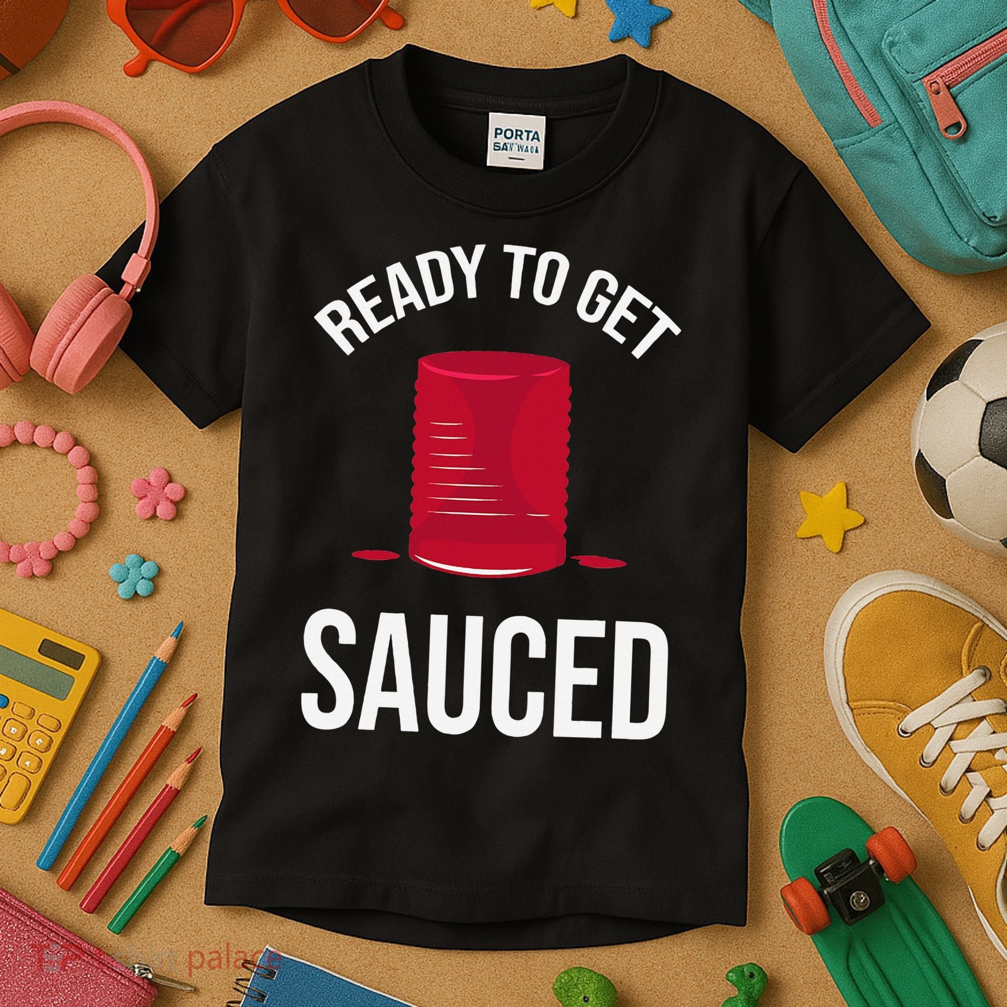 Ready to Get Sauced Funny Cranberry Sauce Thanksgiving Food Kids T-Shirt