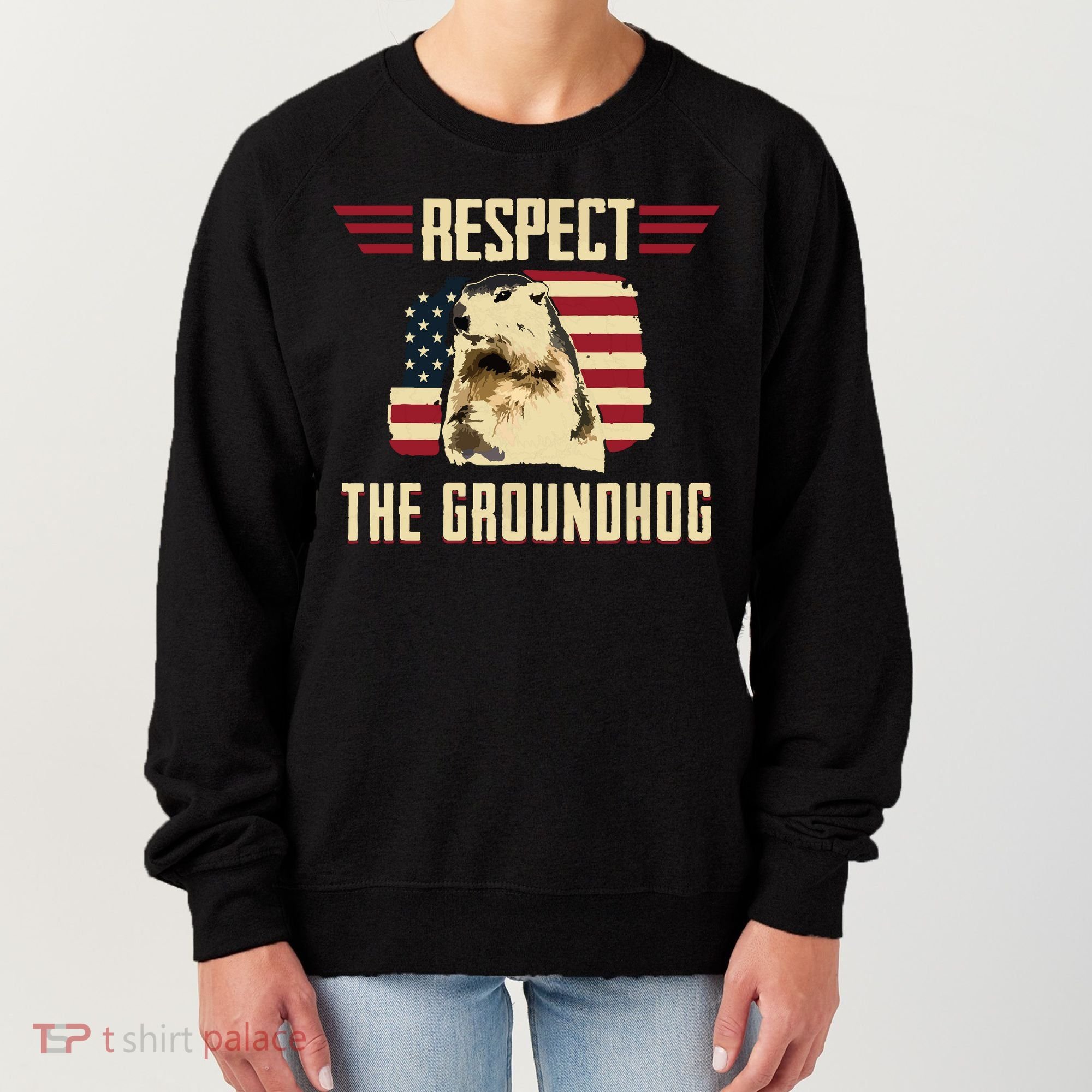 Respect The Groundhog Woodchuck Photo Groundhog Day Women's Sweatshirt