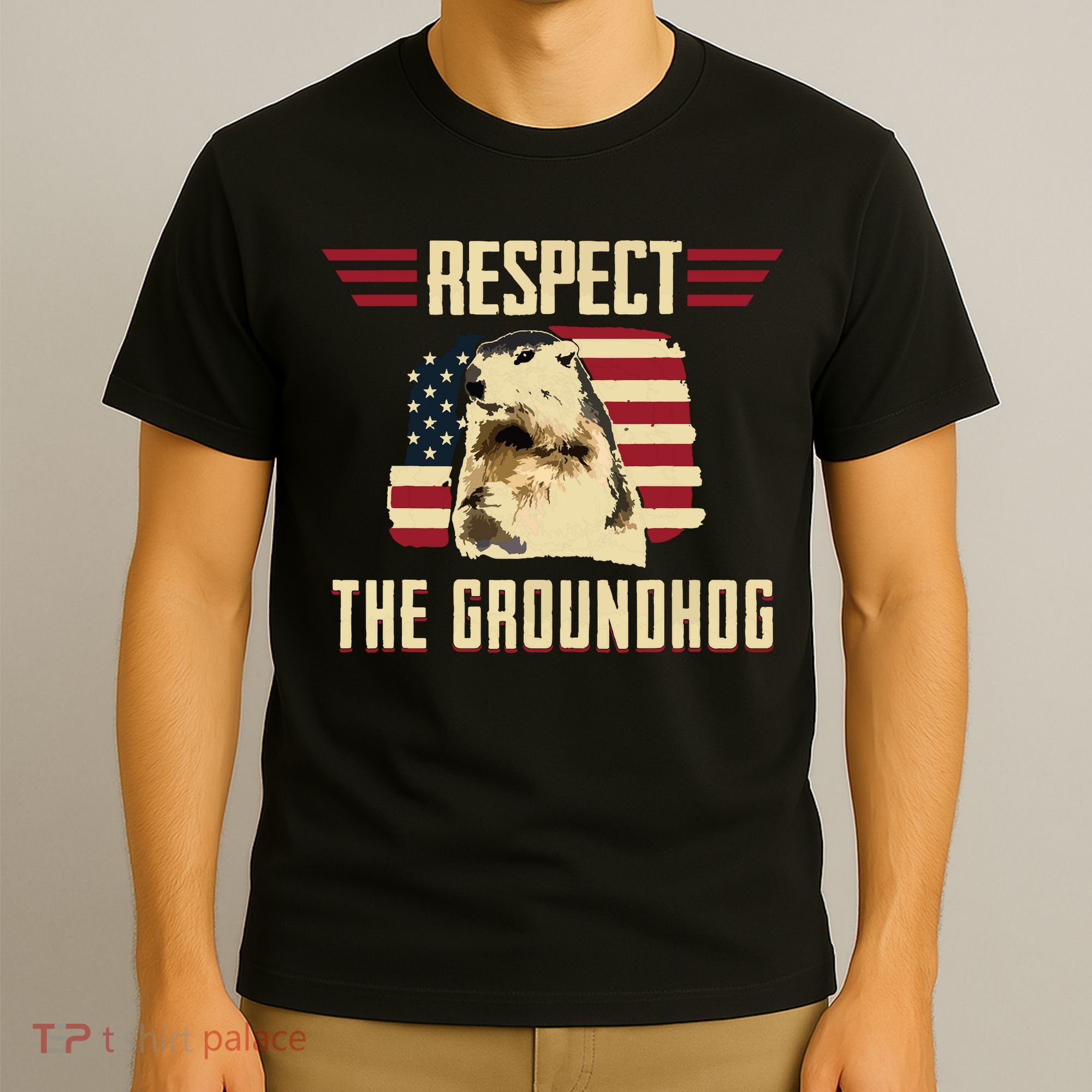 Respect The Groundhog Woodchuck Photo Groundhog Day T-Shirt