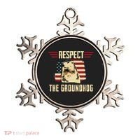 Respect The Groundhog Woodchuck Photo Groundhog Day Ornament thumb 0