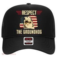 Respect The Groundhog Woodchuck Photo Groundhog Day Hat thumb 0