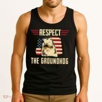 Respect The Groundhog Woodchuck Photo Groundhog Day Tank Top thumb 3