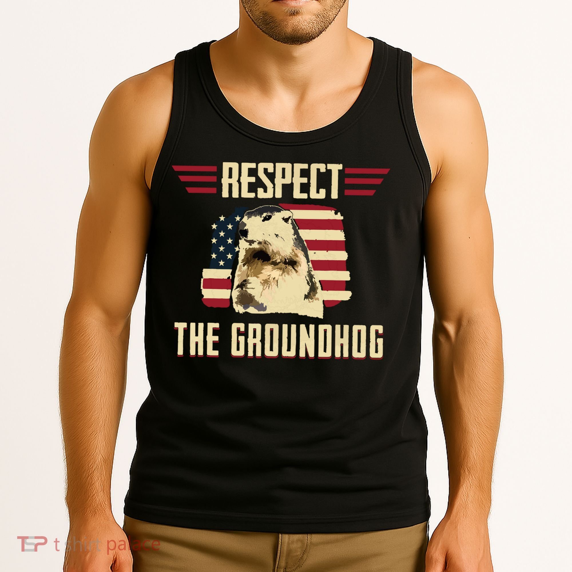 Respect The Groundhog Woodchuck Photo Groundhog Day Tank Top