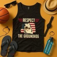 Respect The Groundhog Woodchuck Photo Groundhog Day Tank Top thumb 4