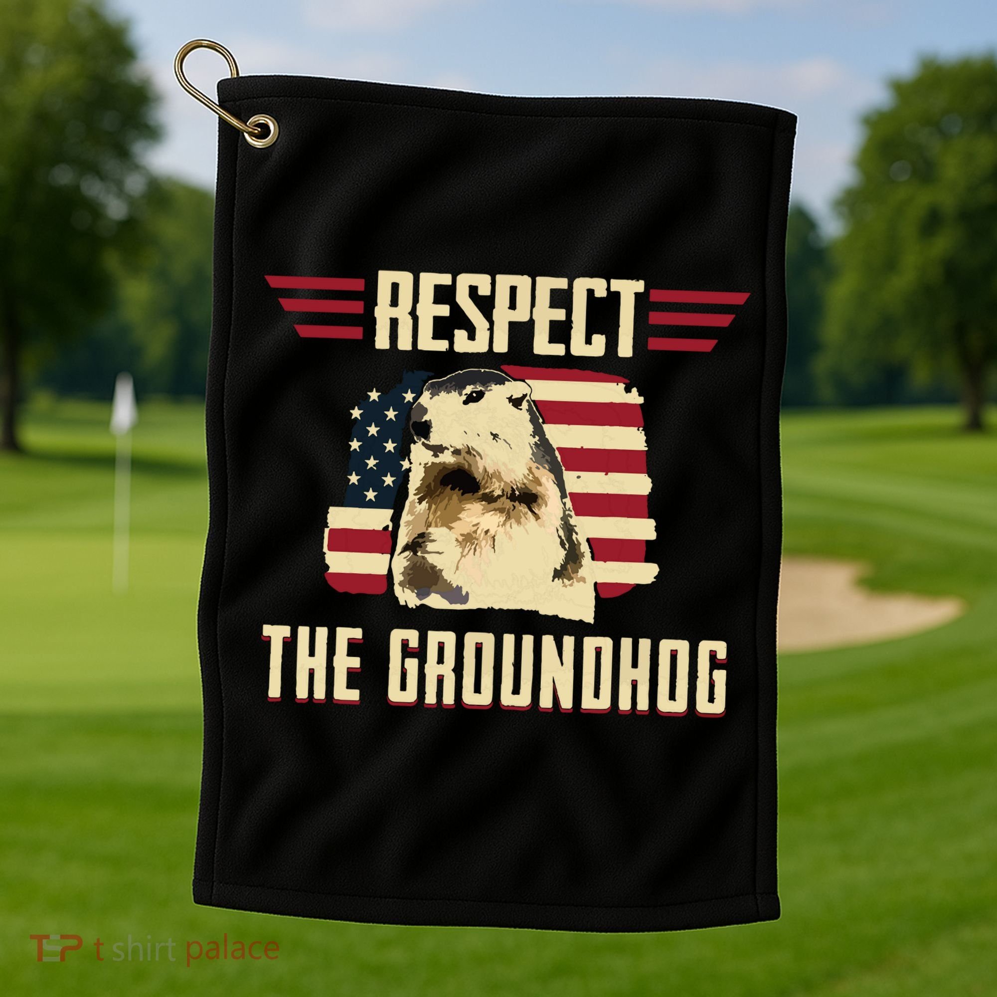 Respect The Groundhog Woodchuck Photo Groundhog Day Golf Towel
