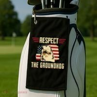 Respect The Groundhog Woodchuck Photo Groundhog Day Golf Towel thumb 2