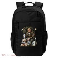 Retro Trump Hunting Deer Funny Beer Drinking Beer Hunting Backpack thumb 0