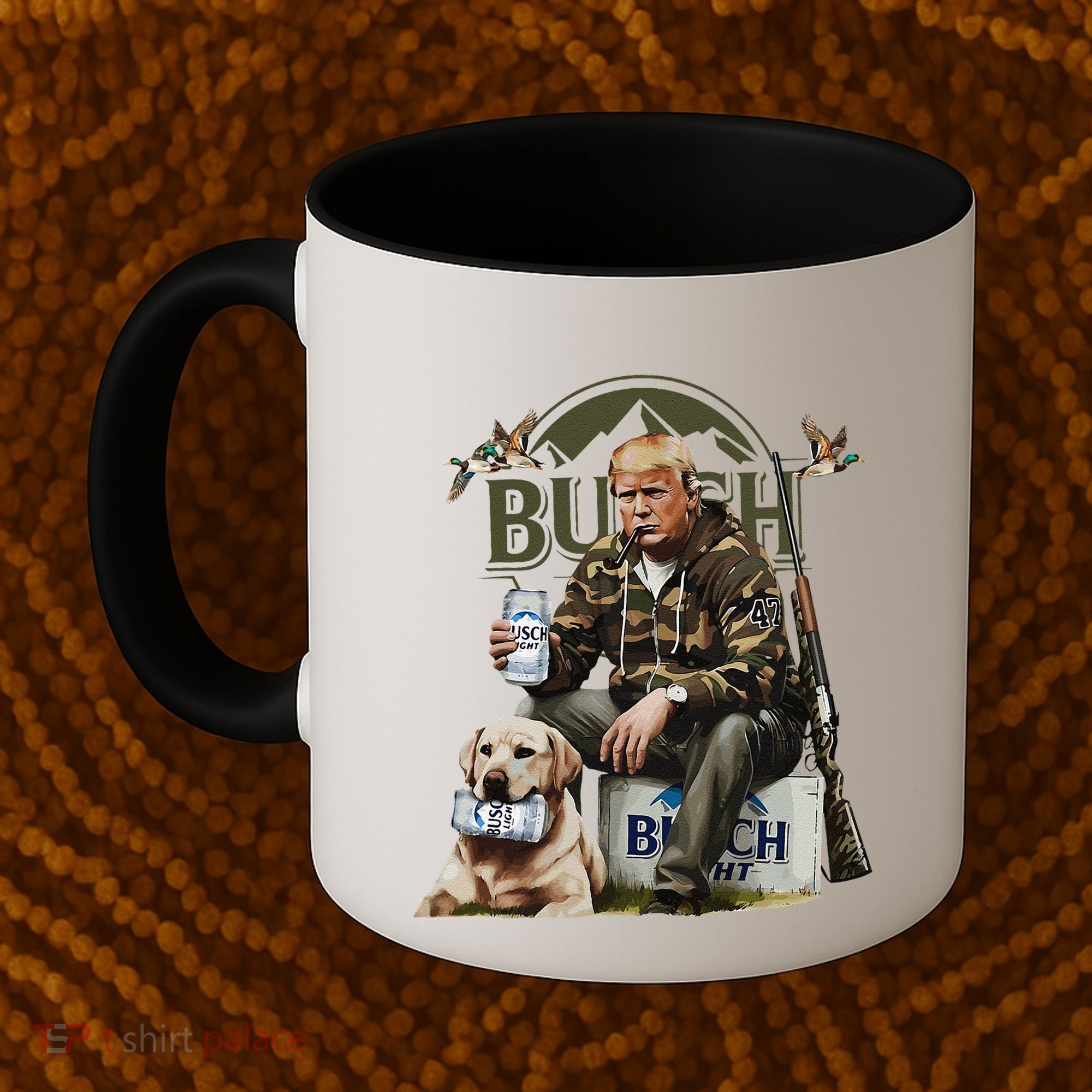 Retro Trump Hunting Deer Funny Beer Drinking Beer Hunting Coffee Mug