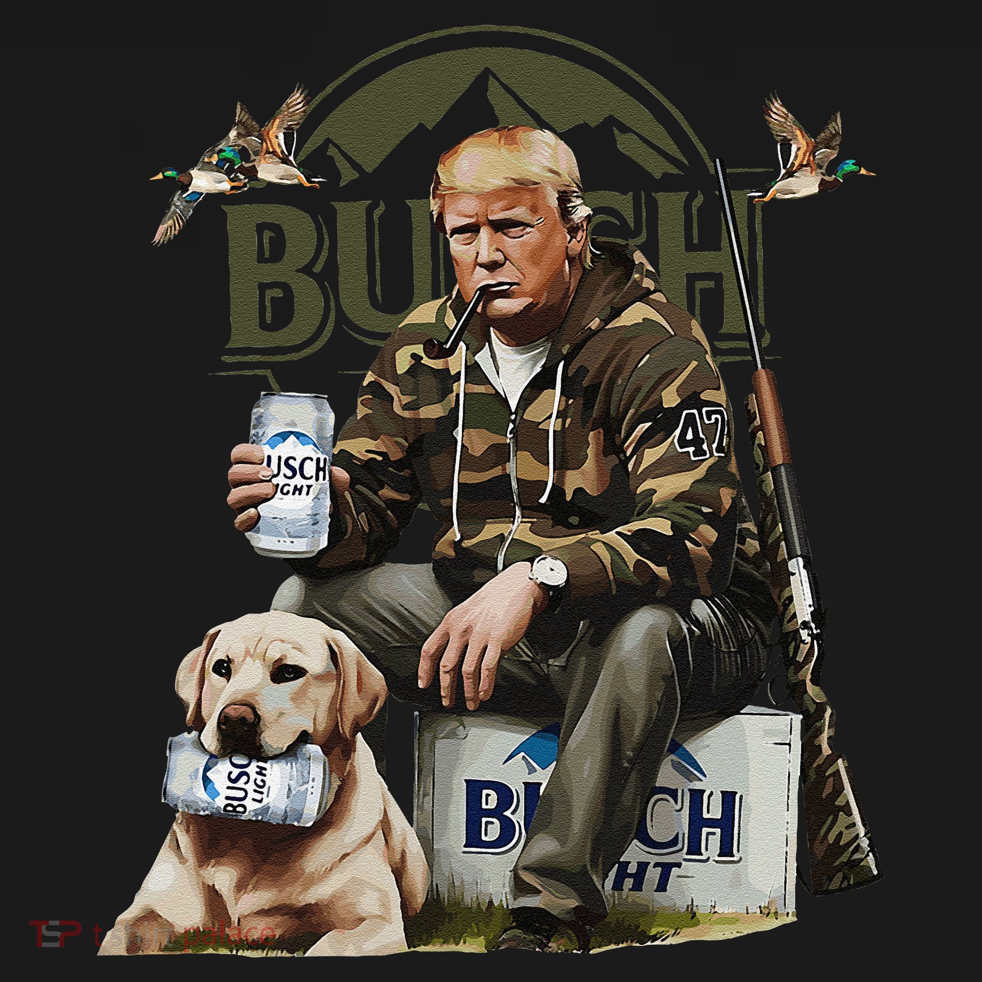 Retro Trump Hunting Deer Funny Beer Drinking Beer Hunting Women's Hoodie