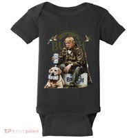 Retro Trump Hunting Deer Funny Beer Drinking Beer Hunting Baby Bodysuit thumb 0