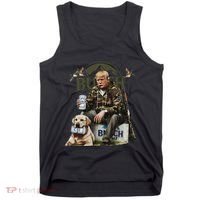 Retro Trump Hunting Deer Funny Beer Drinking Beer Hunting Tank Top thumb 0