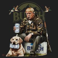 Retro Trump Hunting Deer Funny Beer Drinking Beer Hunting Golf Towel thumb 3