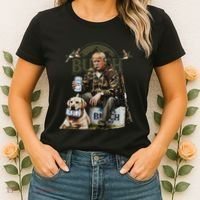 Retro Trump Hunting Deer Funny Beer Drinking Beer Hunting Women's T-Shirt thumb 2