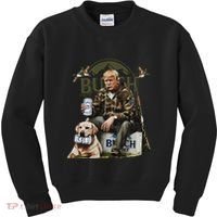 Retro Trump Hunting Deer Funny Beer Drinking Beer Hunting Kids Sweatshirt thumb 0