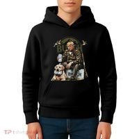Retro Trump Hunting Deer Funny Beer Drinking Beer Hunting Kids Hoodie thumb 4