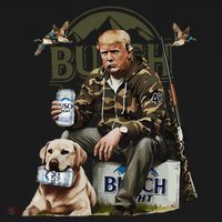 Retro Trump Hunting Deer Funny Beer Drinking Beer Hunting Kids Long Sleeve Shirt thumb 2