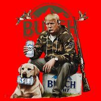 Retro Trump Hunting Deer Funny Beer Drinking Beer Hunting Santa Hat thumb 1