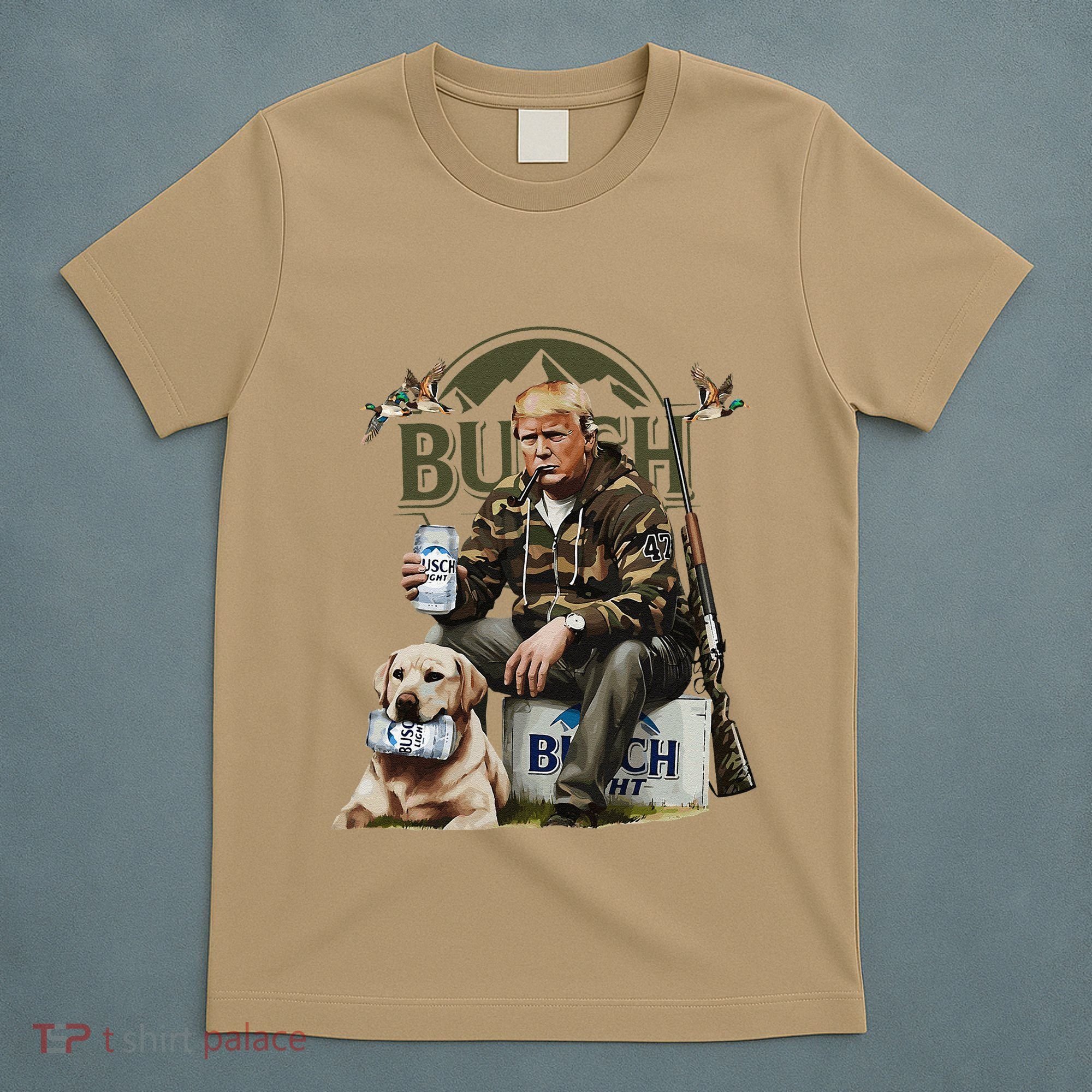 Retro Trump Hunting Deer Funny Beer Drinking Beer Hunting T-Shirt