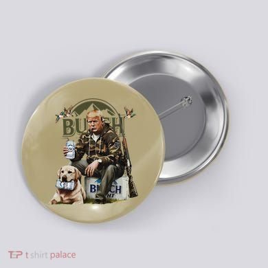 Retro Trump Hunting Deer Funny Beer Drinking Beer Hunting Button