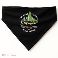 Road To Hana Survivor Curvy Palm Maui Hawaii USA-Made Doggie Bandana thumb 0