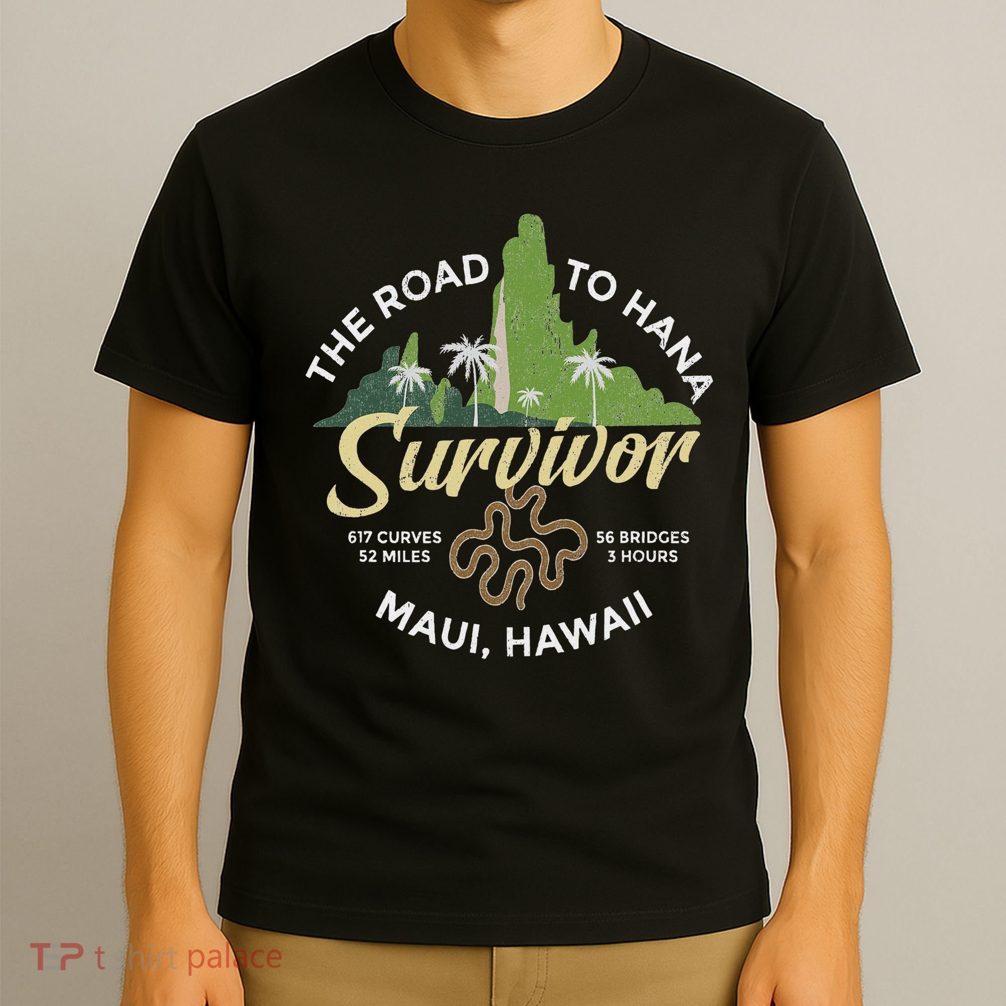Road To Hana Survivor Curvy Palm Maui Hawaii T-Shirt