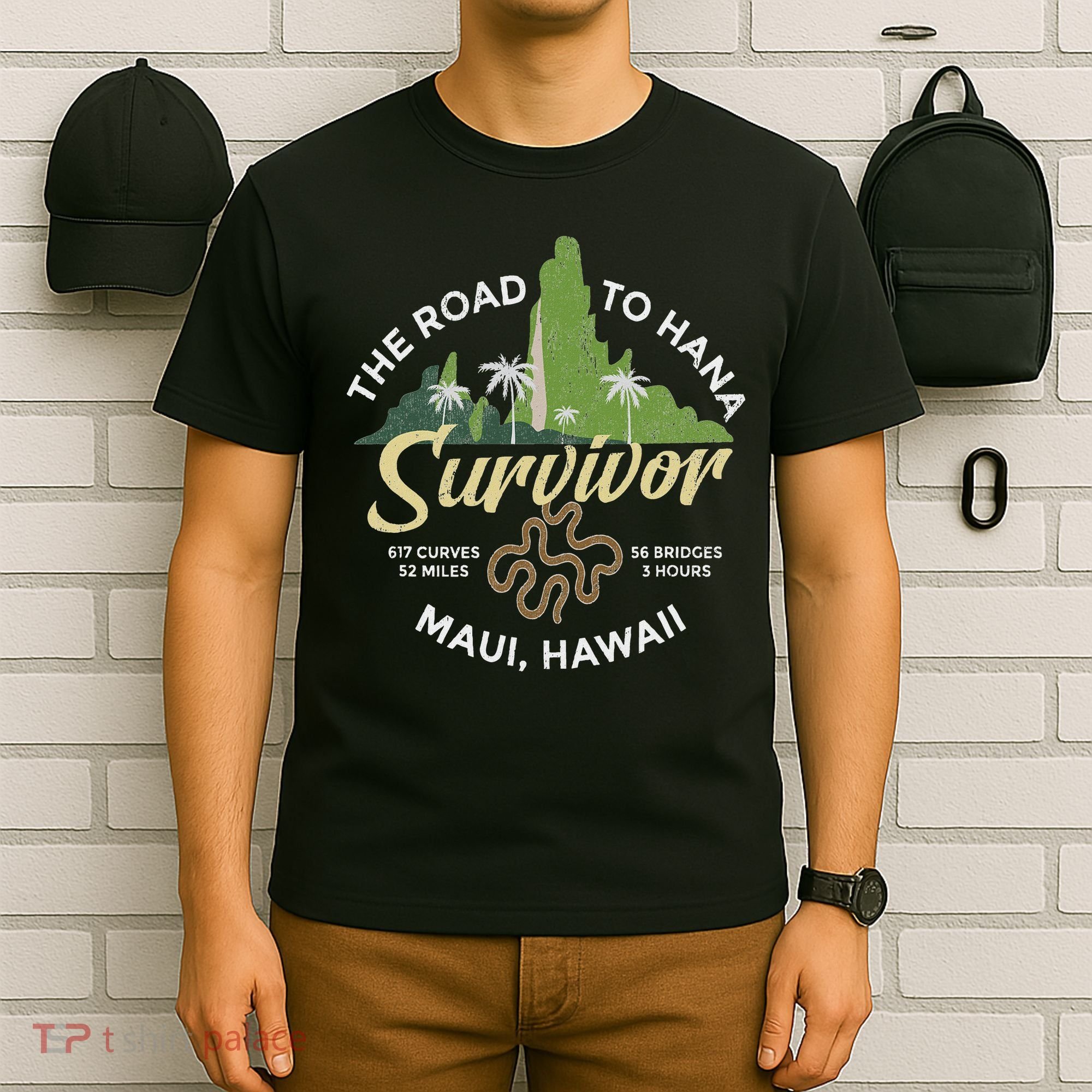 Road To Hana Survivor Curvy Palm Maui Hawaii T-Shirt