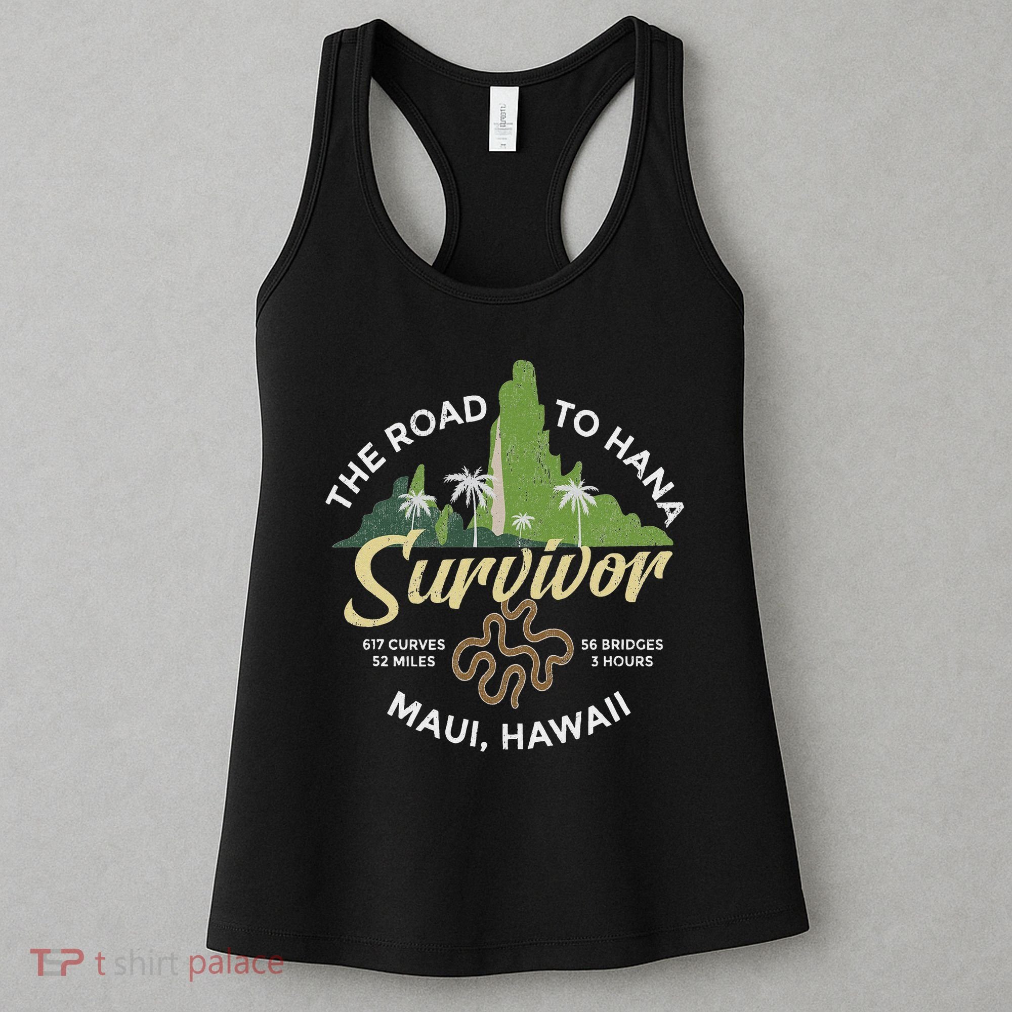 Road To Hana Survivor Curvy Palm Maui Hawaii Women's Tank Top