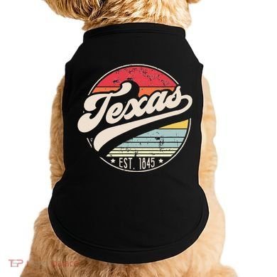 Retro Texas Home State TX Cool 70s Style Sunset Doggie Tank