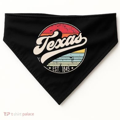 Retro Texas Home State TX Cool 70s Style Sunset USA-Made Doggie Bandana
