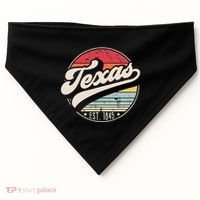 Retro Texas Home State TX Cool 70s Style Sunset USA-Made Doggie Bandana thumb 0