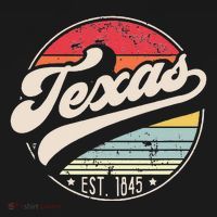 Retro Texas Home State TX Cool 70s Style Sunset USA-Made Doggie Bandana thumb 2