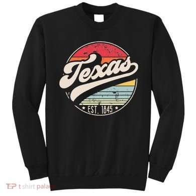 Retro Texas Home State TX Cool 70s Style Sunset Sweatshirt
